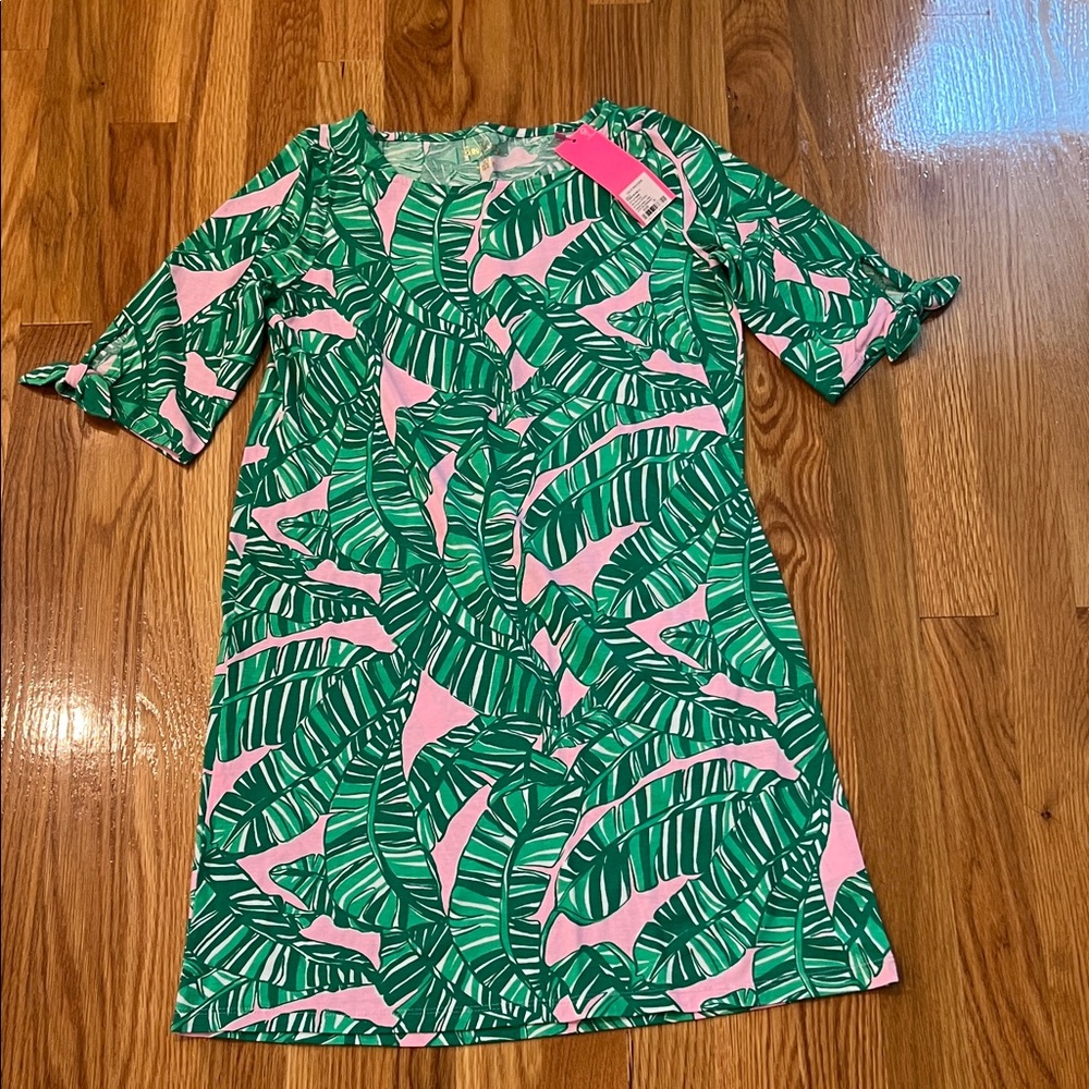 Lilly Pulitzer Pink and Green Tropical Dress